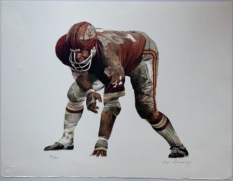 On The Line (Junious “Buck” Buchanan, Kansas City Chiefs) by Merv Corning at Puccio Fine Art