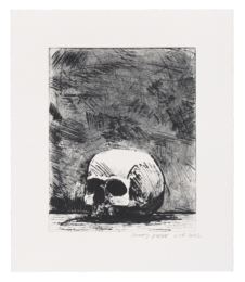 Skull Drypoint Monoprint by Tomory Dodge at Flying Horse Editions