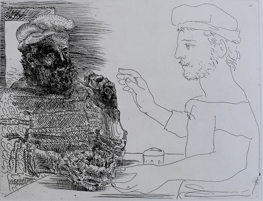Two Catalan Drinkers, from: The Suite Vollard by Pablo Picasso