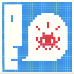 Alert – Blue by Invader at Dovehouse Contemporary