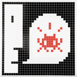 Alert – Red by Invader at Dovehouse Contemporary