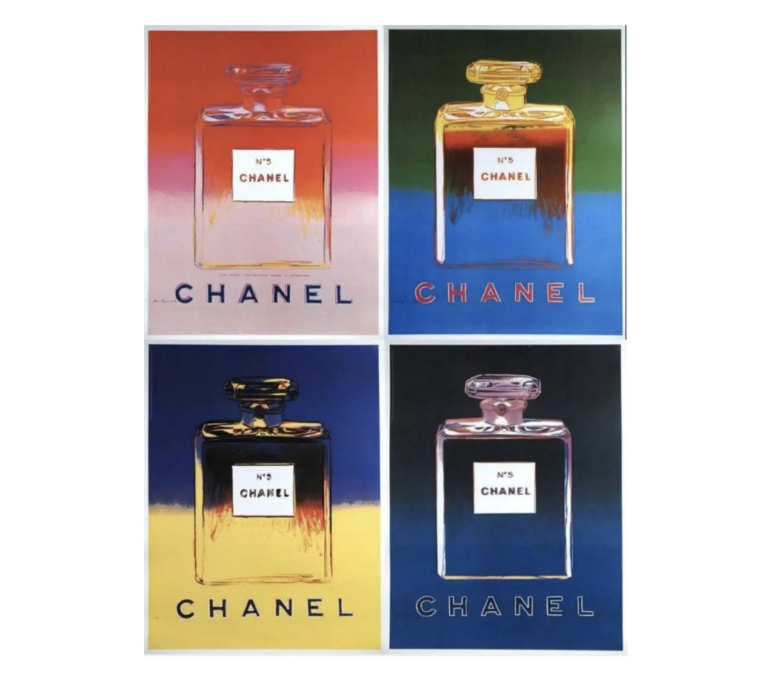 Andy Warhol Chanel N5 Original posters Perfume Complete Set of 4 posters by Andy Warhol