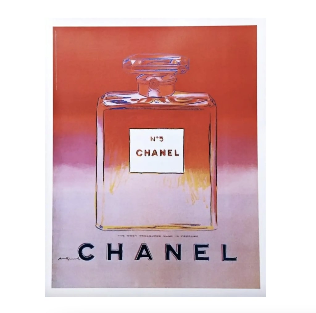 Chanel N5 original vintage poster – Red by Andy Warhol