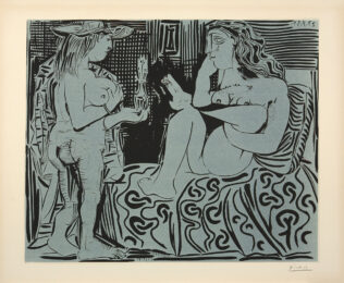 Deux Femmes avec un Vase à Fleurs by Pablo Picasso at John Szoke Gallery