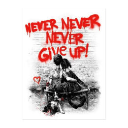 Don’t Give Up! (Red) by Mr. Brainwash at Taglialatella Galleries