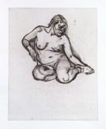 Girl Holding Her Foot by Lucian Freud at Sims Reed Gallery (IFPDA)