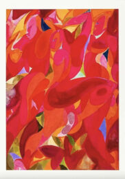 Three Red Figures Rising by Tunji Adeniyi-Jones at Dovehouse Contemporary