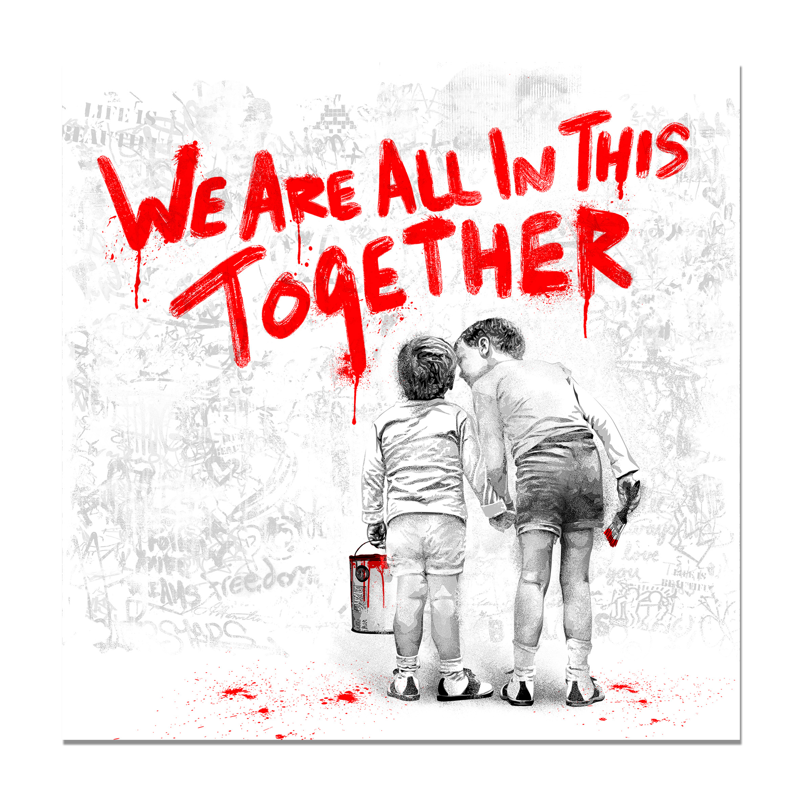 We Are All In This Together (Red) by Mr. Brainwash