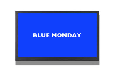 Blue Monday by Kay Rosen at Krakow Witkin Gallery