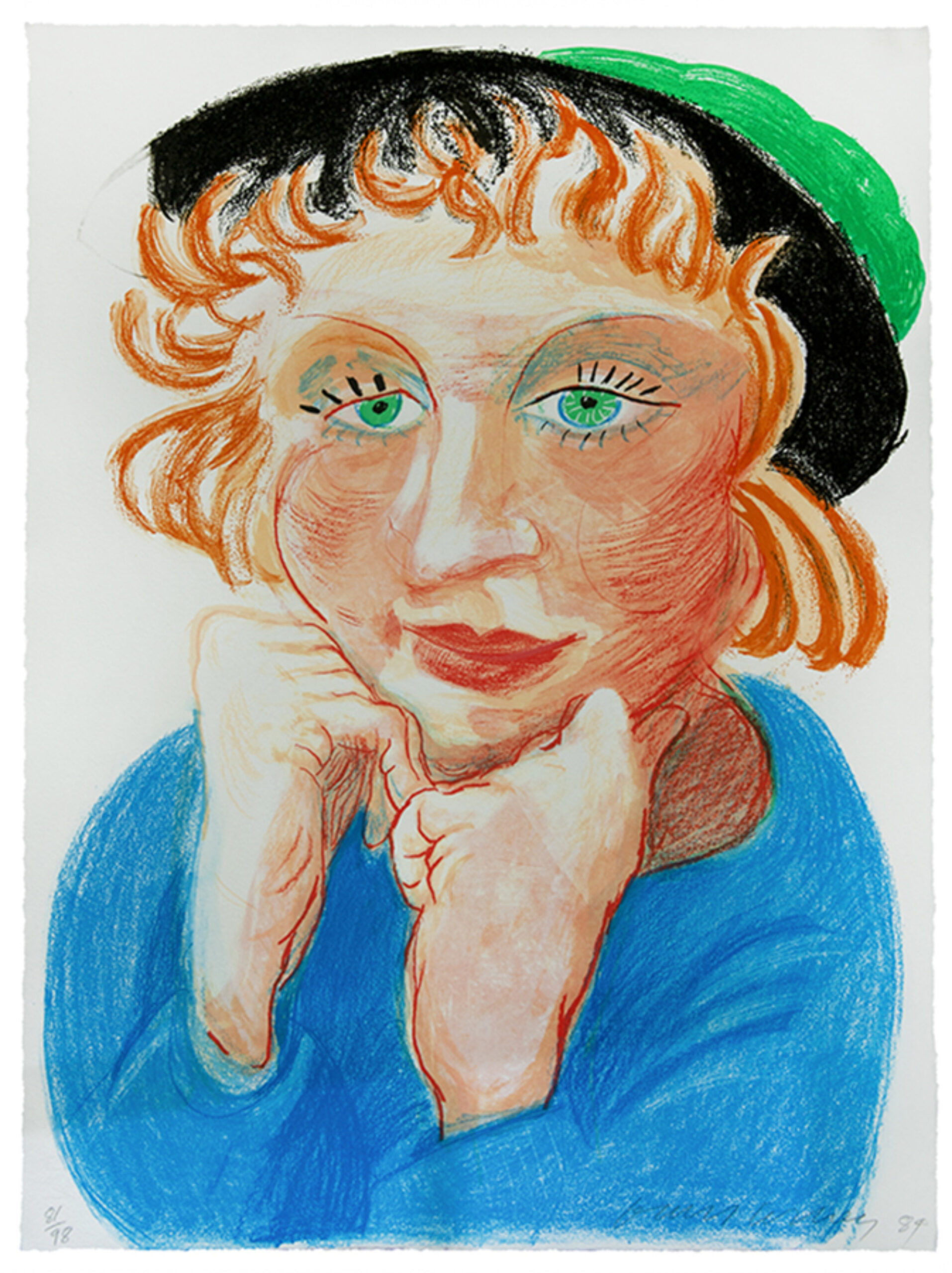 Celia with Green Hat, from the Moving Focus Series by David Hockney