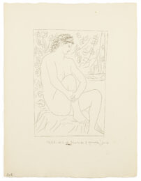 Femme nue assise devant un Rideau (S.V. 4) by Pablo Picasso at John Szoke Gallery