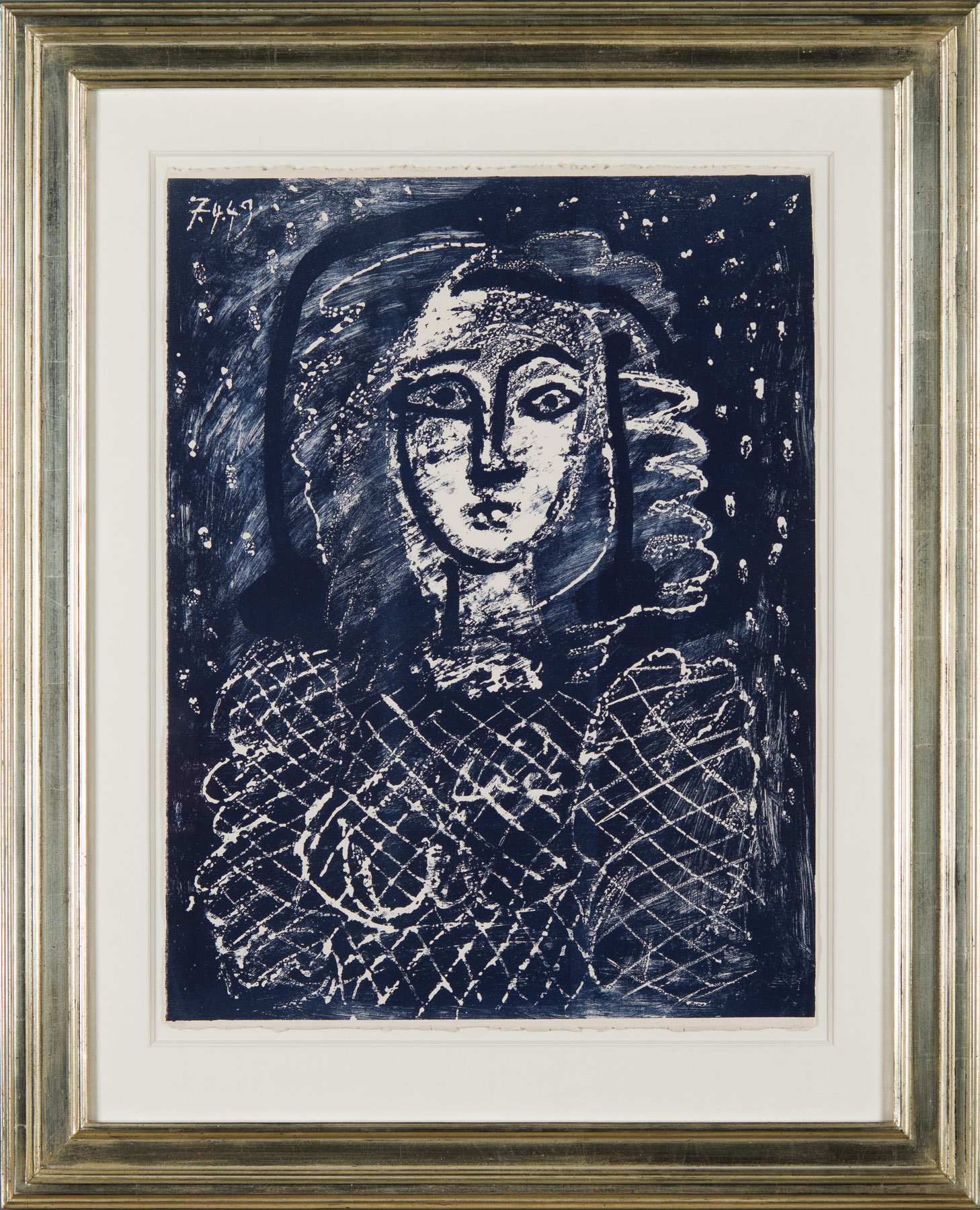 Bust Against Starry Background by Pablo Picasso