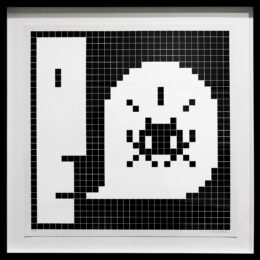 Alert: System Infected (Black) by Invader at Taglialatella Galleries