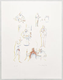 Bistro Sketches, from The Physiology of Taste by Wayne Thiebaud at Leslie Sacks Gallery