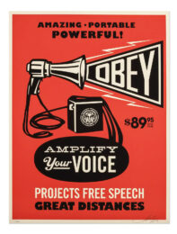 Obey Megaphone Print by Shepard Fairey at Taglialatella Galleries