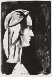Profile On Black Background by Pablo Picasso at Christopher-Clark Fine Art