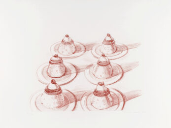 Six Italian Desserts, from Recent Etchings II by Wayne Thiebaud at Leslie Sacks Gallery