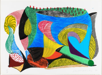 Above and Beyond, from “Some More New Prints” by David Hockney at Leslie Sacks Gallery