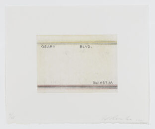 Geary, Wilshire, from Los Francisco San Angeles by Ed Ruscha at Leslie Sacks Gallery