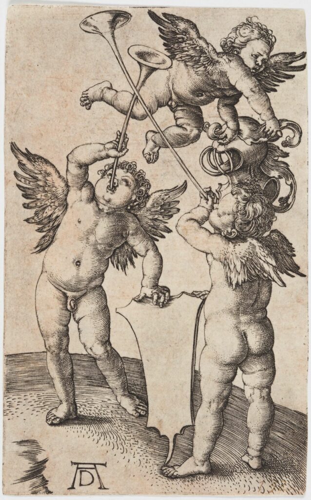 Three Putti with Shield and Helmut by Albrecht Dürer