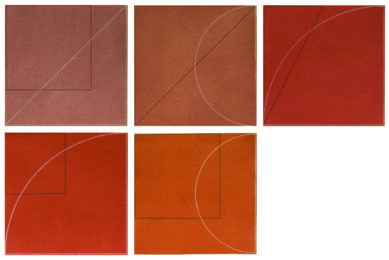 Five Aquatints by Robert Mangold at Susan Sheehan Gallery