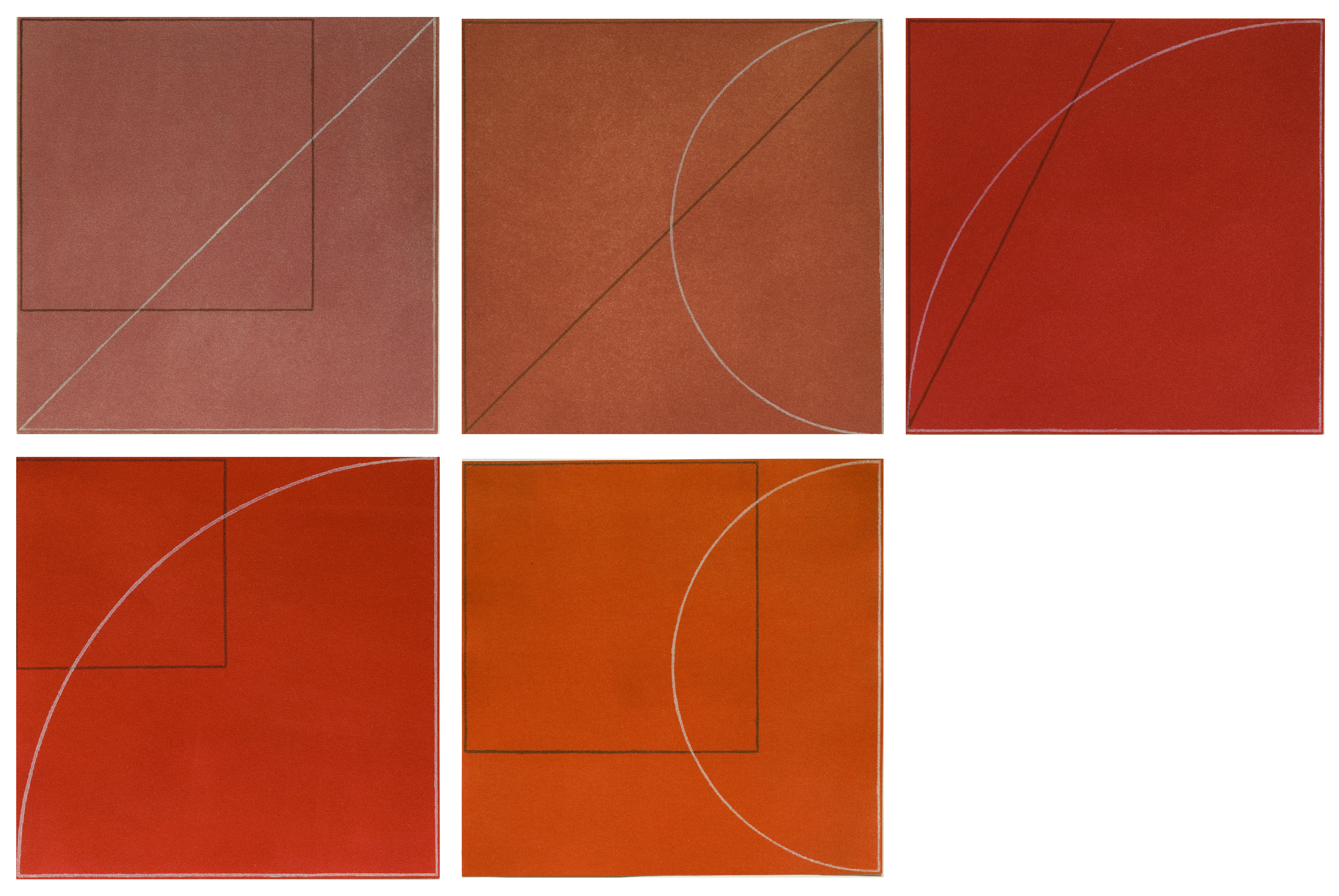 Five Aquatints by Robert Mangold
