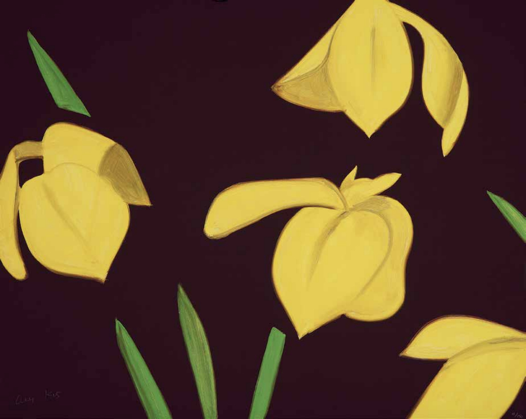 Yellow Flags on Brown by Alex Katz