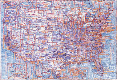 The United States (White) by Paula Scher at Jim Kempner Fine Art
