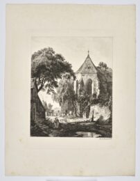 Village church in Saxony-Altenburg by Hermann Carmiencke at Emanuel von Baeyer - Cabinet