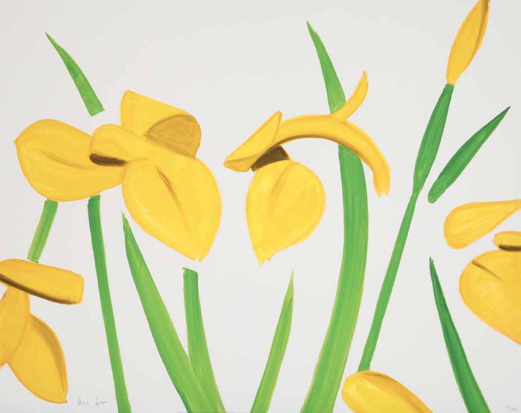 Yellow Flags on White by Alex Katz