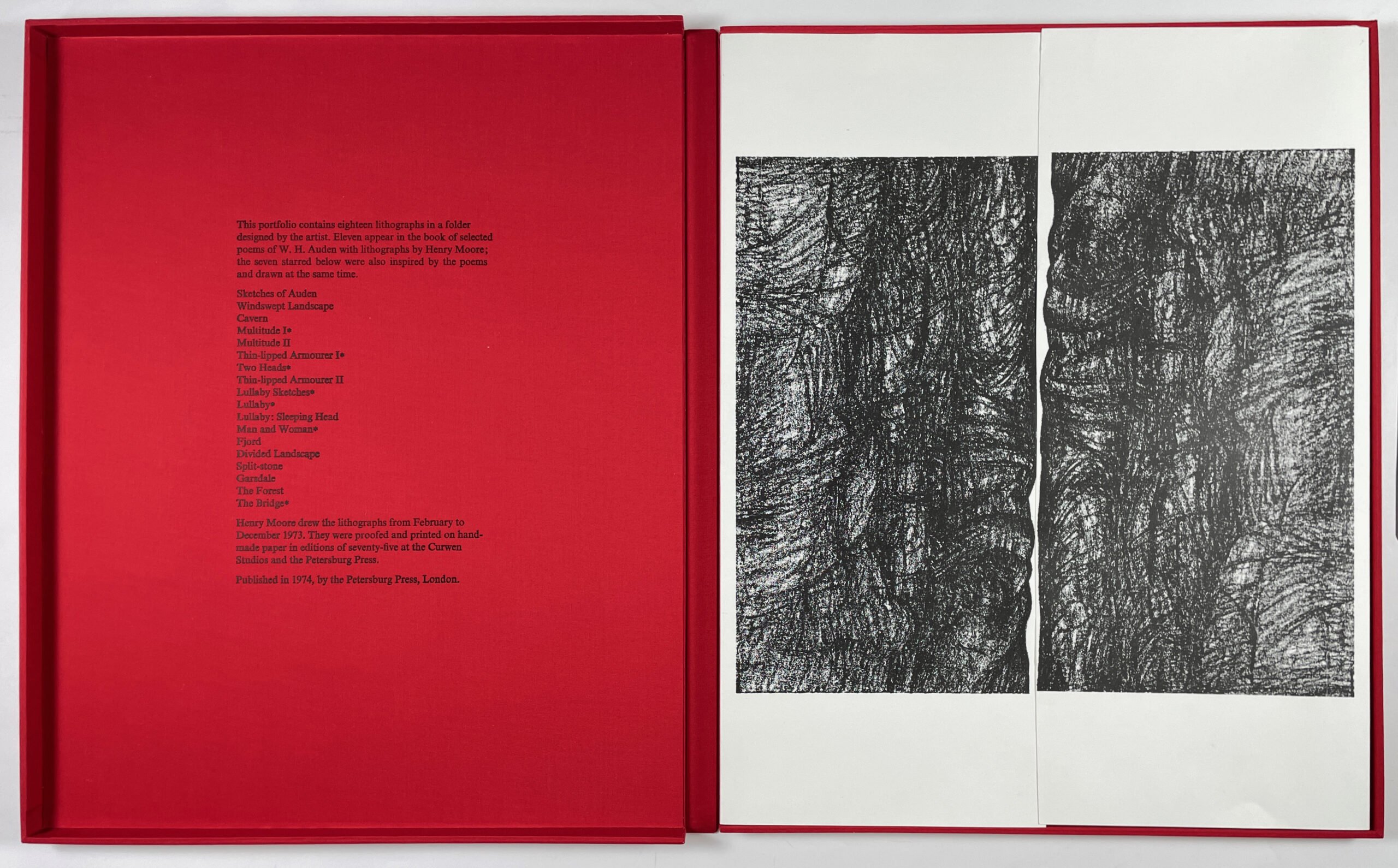 Auden Poems/Moore Lithographs portfolio by Henry Moore