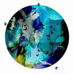 Butterflies Only: Navy Green by Tunku Khalsom at Addicted Art Gallery