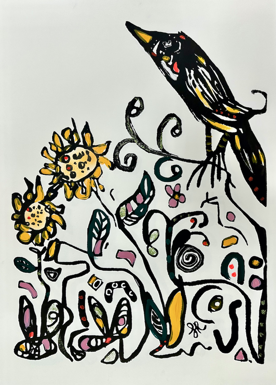 All Of A Flutter – Yellow & Pink by Samantha Redfern