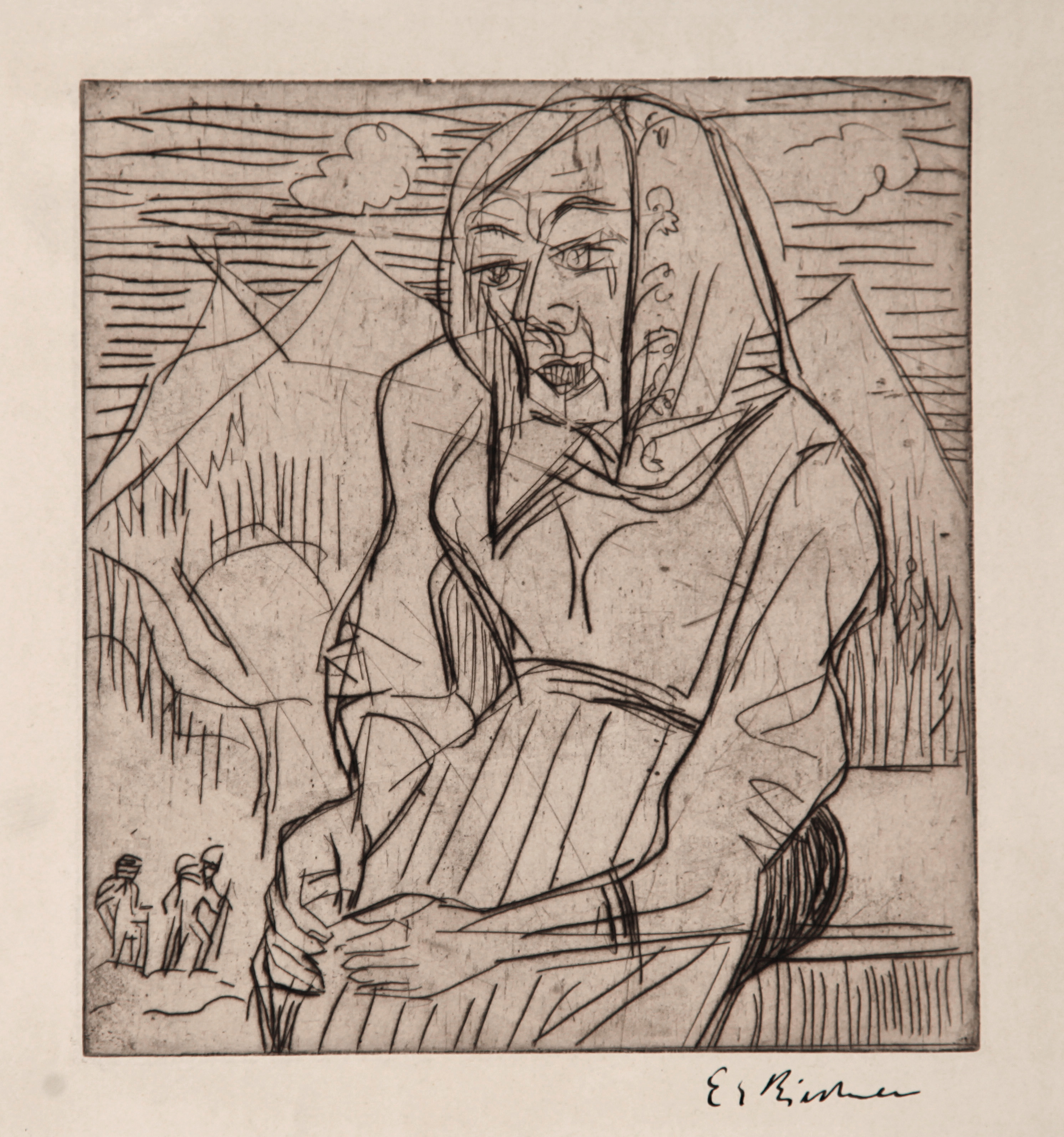 Sitzende Bäuerin by Ernst Ludwig Kirchner