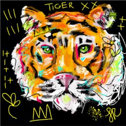 Tiger Tiger – Black by Samantha Redfern at Addicted Art Gallery