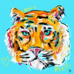 Tiger Tiger – Blue by Samantha Redfern at Addicted Art Gallery