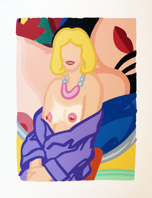 Claire Sitting With Robe Half Off (vivienne) by Tom Wesselmann