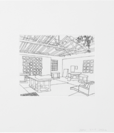 Bball Studio, 2019 by Jonas Wood at Leslie Sacks Gallery