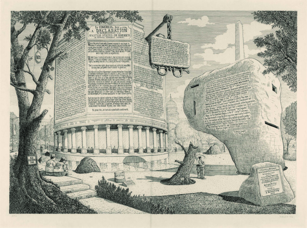 Proposal For A Monument To The Declaration Of Independence (and A Pavilion To Frederick Douglass), 2018, Sandow Birk