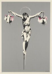 Christ With Shopping Bags by Banksy at Zebra One