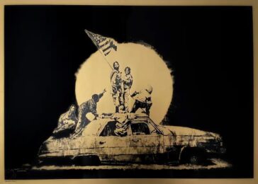 Flag (Gold) by Banksy at Zebra One