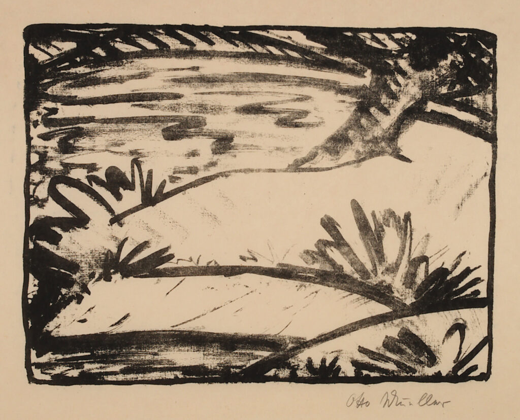 Landschaft mit Baum und Wasser (Landscape with Tree and Water), Otto Mueller, Galerie Henze & Ketterer