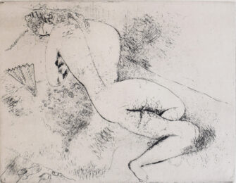 Nude with a Fan | Nu à l’eventail by Marc Chagall at Gilden's Art Gallery