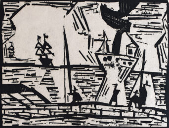 On the Quay Wall | Auf der Quaimauer by Lyonel Feininger at Gilden's Art Gallery