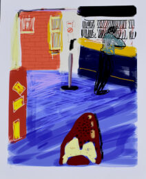 Waiting at York, 180 by David Hockney at Gilden's Art Gallery