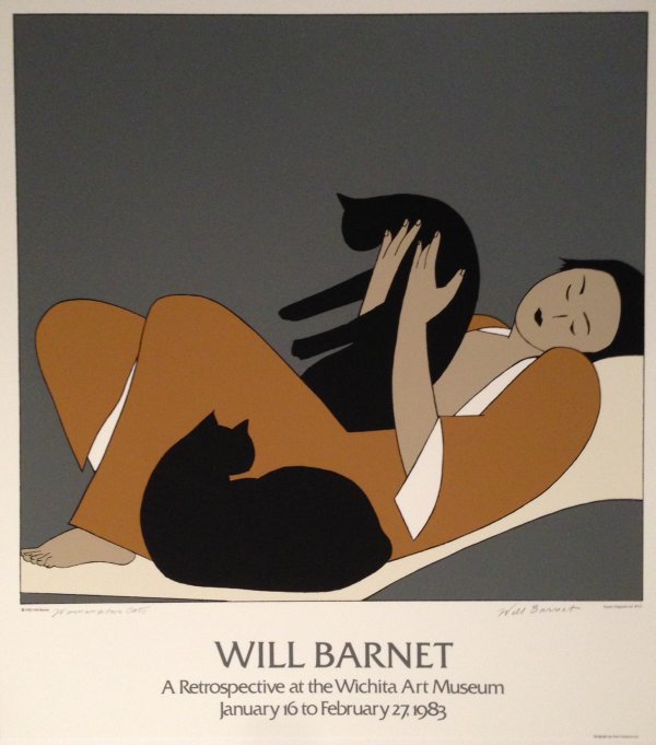 Woman And Cats Poster, Will Barnet, ebo Gallery