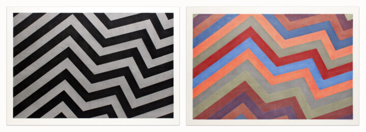 Irregular Bands with Colors Superimposed/Irregular Bands Black and Gray by Sol LeWitt at Krakow Witkin Gallery