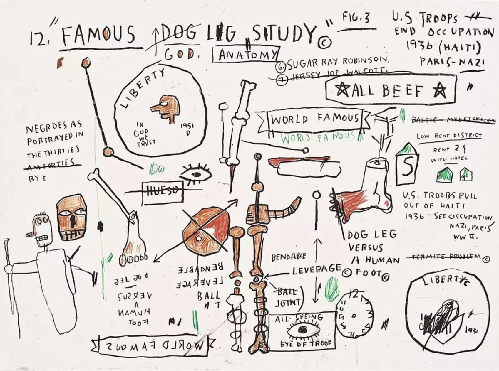 Dog Leg Study by Jean-Michel Basquiat