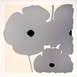 Silver and White Poppies (September 7, 2022) by Donald Sultan at Maune Contemporary