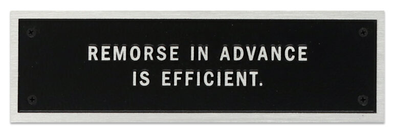 Survival: Remorse in advance is efficient by Jenny Holzer at Krakow Witkin Gallery